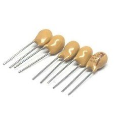 1uF 50V RADIAL DIP TANTALUM CAPACITOR KEMET QTY:5