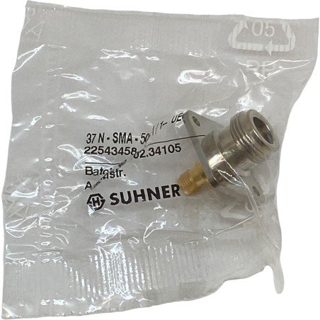 N F - SMA F PANEL MOUNT COAXIAL  ADAPTER 37N-SMA-50-1/1-UE HUBER SUHNER