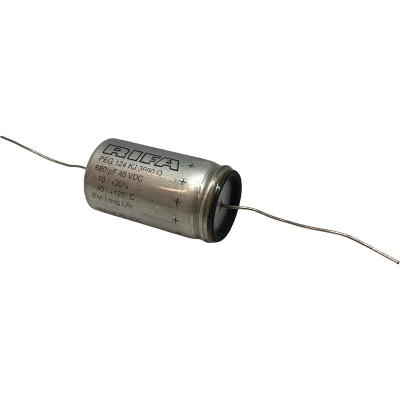 680uF 40V 40Vdc -10% +30% PEG124KJ3680Q Axial Electrolytic Capacitor Rifa