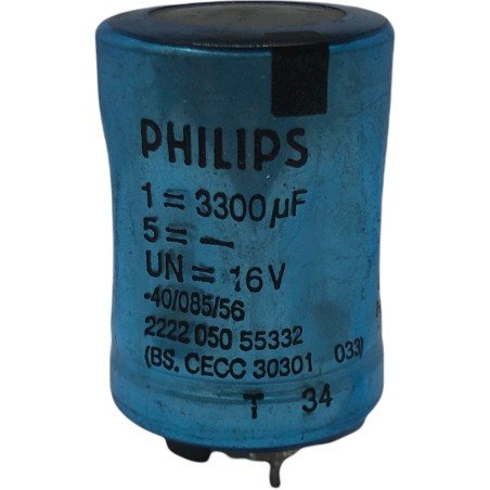 3300uF 16V Radial Electrolytic Capacitor 222205055332 Philips