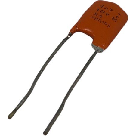 4.7uF 10V Radial Tantalum Polarized Capacitor Philips