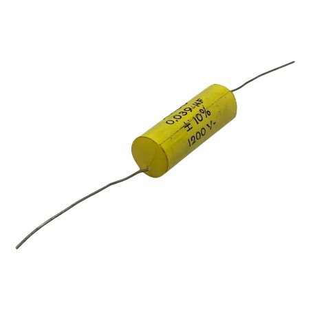 0.039uF 39nF 1200V 1.2KV 10% Axial Film Capacitor Arcotronics 32x11.5mm