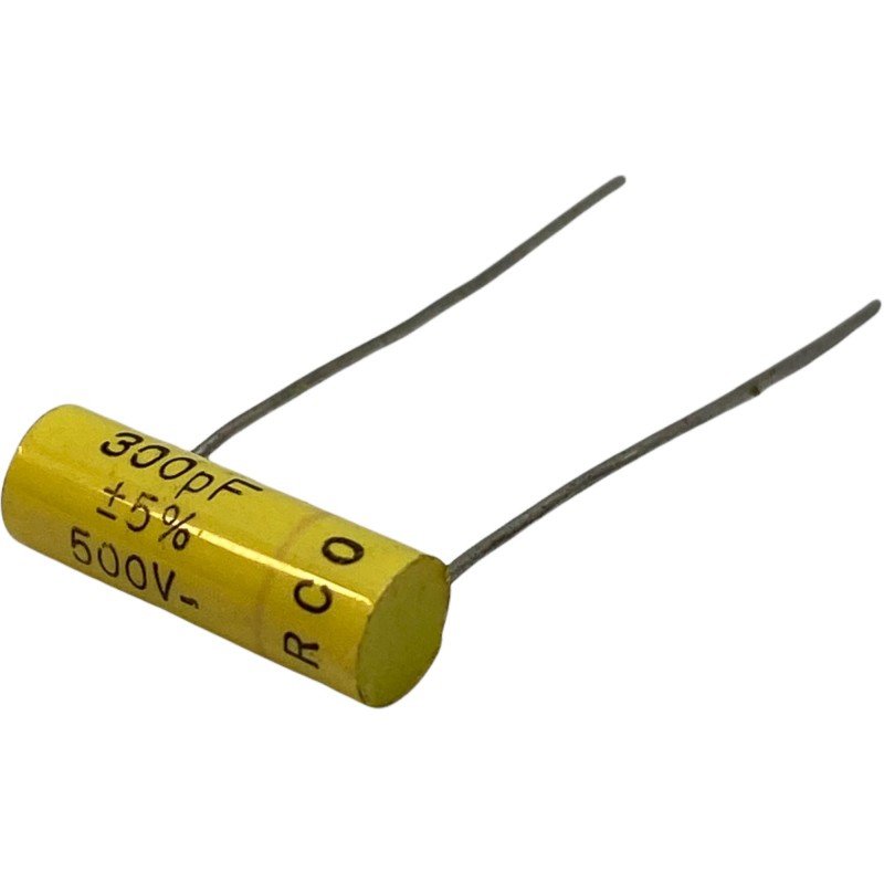 300pF 500V 5% Radial Film Capacitor M8 Arcotronics 17.5x6mm