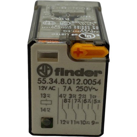 Finder 55.34.8.012.0054 14 Pin Relay 4PDT 12Vac/7A