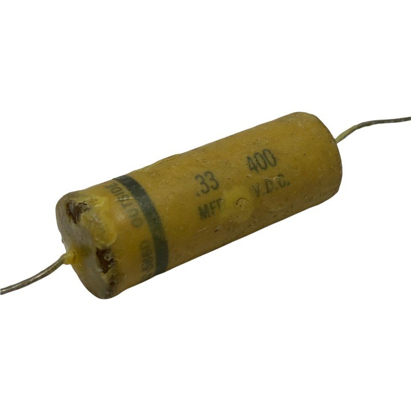 0.33uF 330nF 400V Axial Film Capacitor Sprague 46x16.5mm