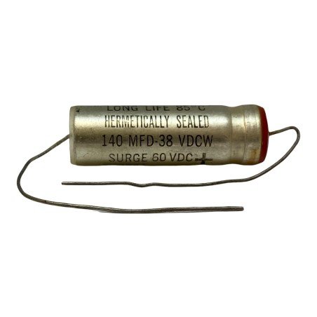 140uF 60V 38VDCW Axial Tantalum Sealed Capacitor CBR-14-030 Sprague 45x13.85mm