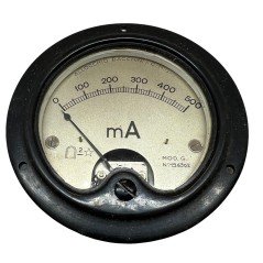 0-500MA DC PANEL METER AMMETER MADE IN ITALY 196302 NOS Allocchio Bacchini