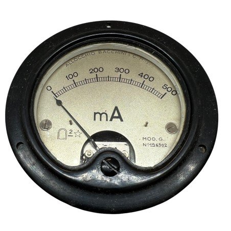 196302 Panel Meter Ampere Ammeter DC 0-500MA Allocchio Bacchini Made in Italy