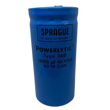 12000UF 40V RADIAL POWERLYTIC CAPACITOR SPRAGUE TYPE 36D