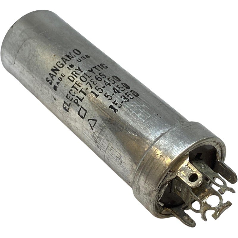 2x15uF 1x5uF 450/350V Radial Fixed Electrolytic Capacitor PLT-7865 Sangamo