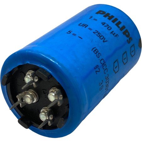 470uF 250V Fixed Electrolytic Capacitor Philips 57x36mm