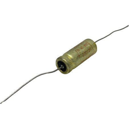 220uF 25V Axial Electrolytic Capacitor EB-40 Siemens 25x10mm