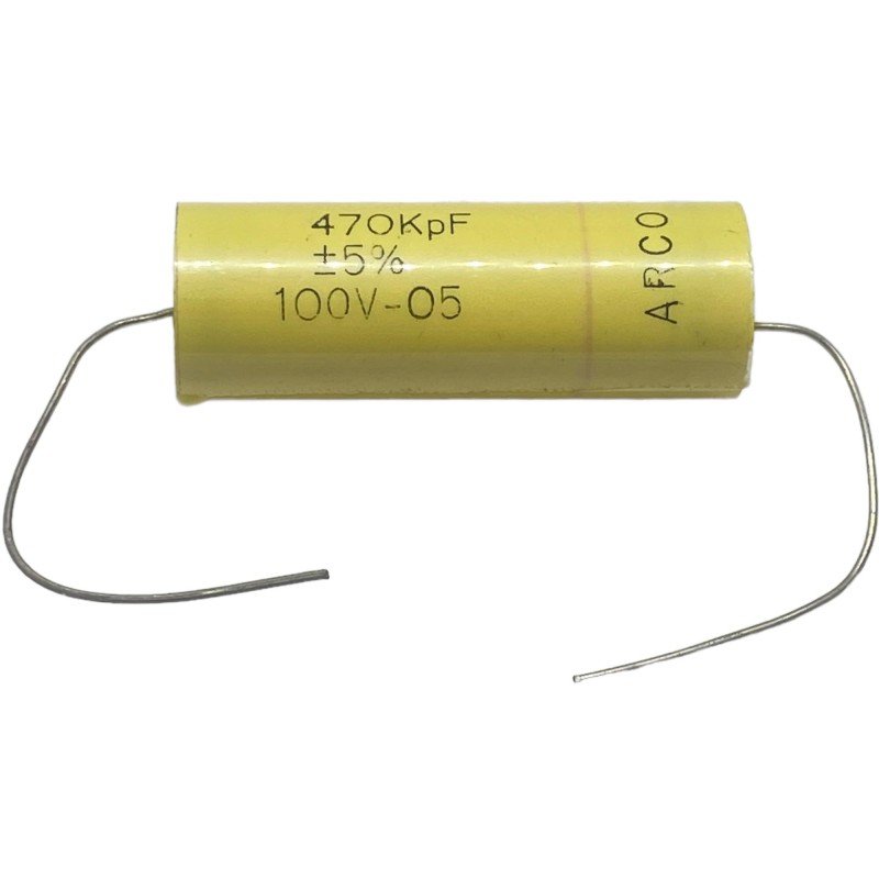 0.47uF 470nF 100V 5% Axial Film Capacitor Arcotronics 48x17mm