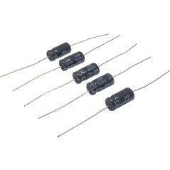 220UF 16V Axial Electrolytic Capacitor ITT 17.5x8mm QTY:5