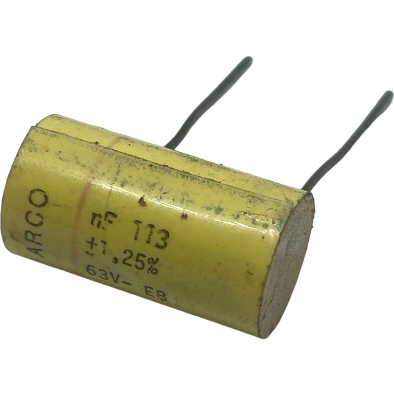 113nF 63V 1.25% Radial Film Capacitor Arcotronics 22x12mm