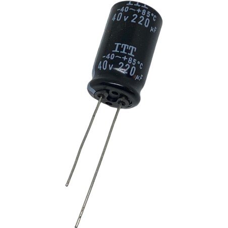 220uF 40V Radial Electrolytic Capacitor ITT 24x13.25mm