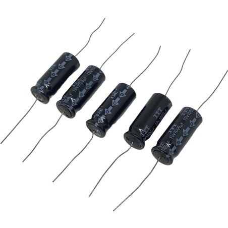 1000uF 10V Axial Electrolytic Capacitor ITT 32x12.75mm Qty:5