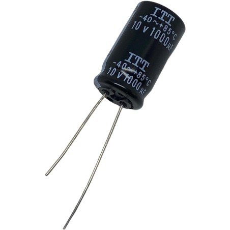 1000uF 10V Radial Electrolytic Capacitor ITT 24x13.25mm