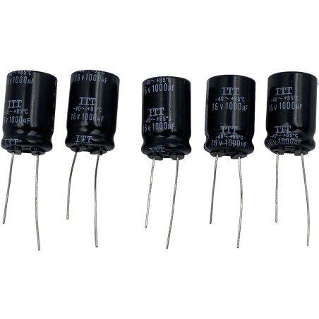 1000UF 16V Radial Electrolytic Capacitor ITT 25.5x16.25mm QTY:5