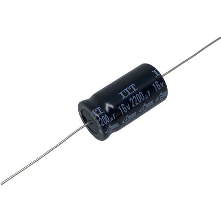 2200uF 16V Axial Electrolytic Capacitor ITT 30x16mm