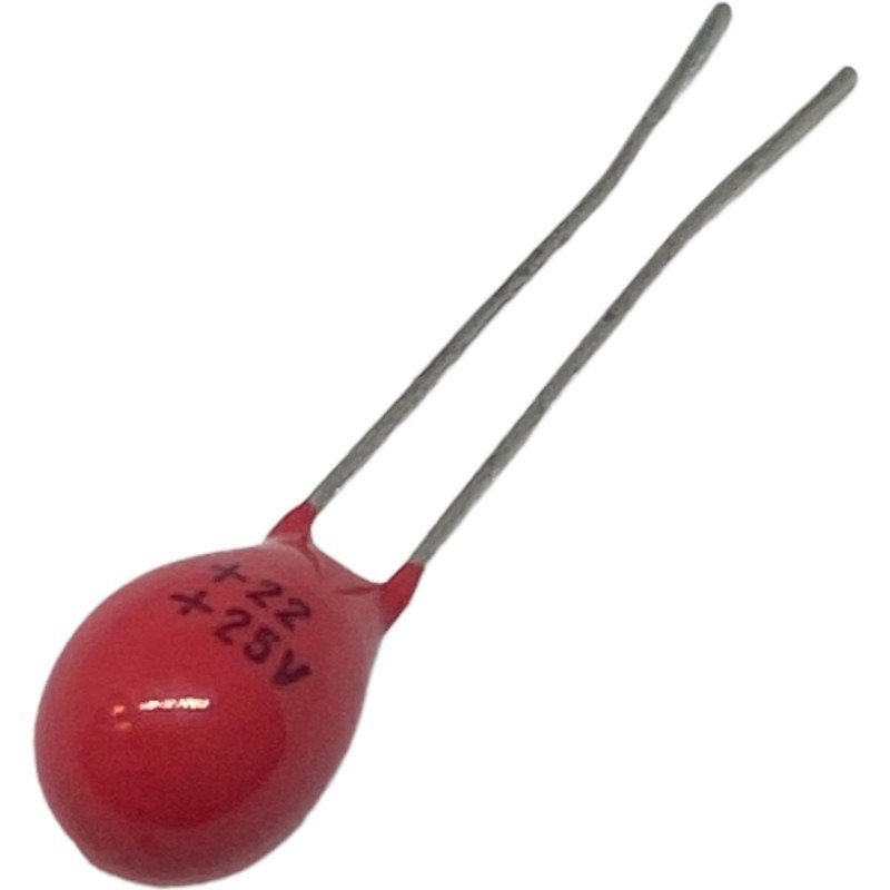 22uF 25V Radial Polarized Tantalum Capacitor Red