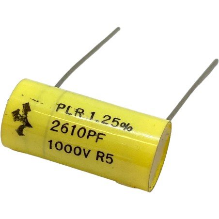 2610pF 2.61nF 1000V 1KV 1.25% Radial Film Capacitor PLR MCE 22x10.25mm