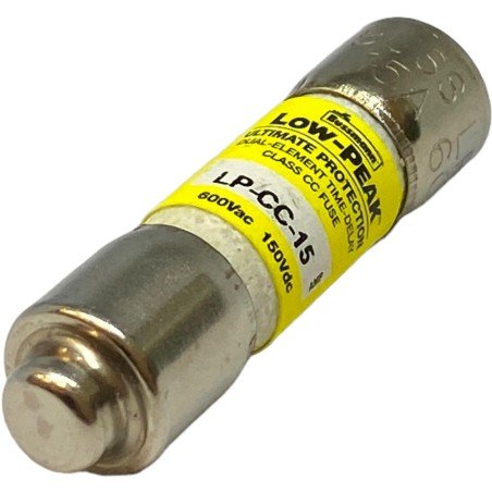 LP-CC-15 Bussmann Melamine Cartridge Time Delay Fuse 600Vac/300Vdc 15A 38.1x10.3mm