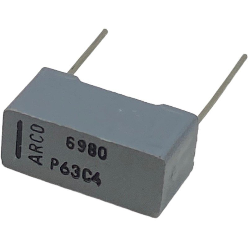 6.98nF 6980pF 63V 1% Radial Film Capacitor P63C4 Arcotronics 15x7.5x6.25mm