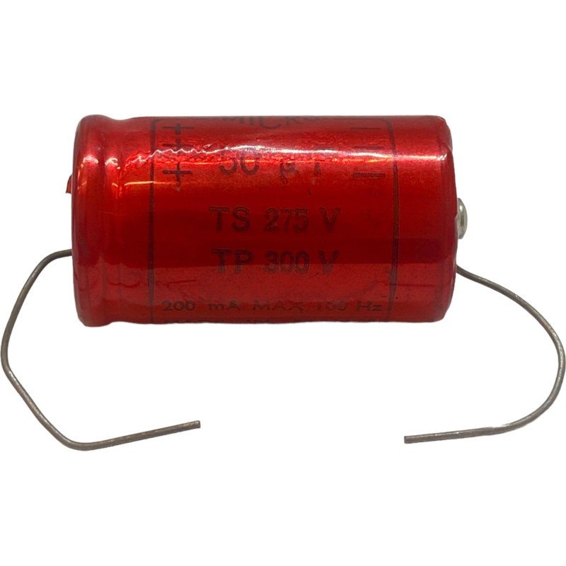 50uF 275V 300V Axial Electrolytic Capacitor 40x22.75mm