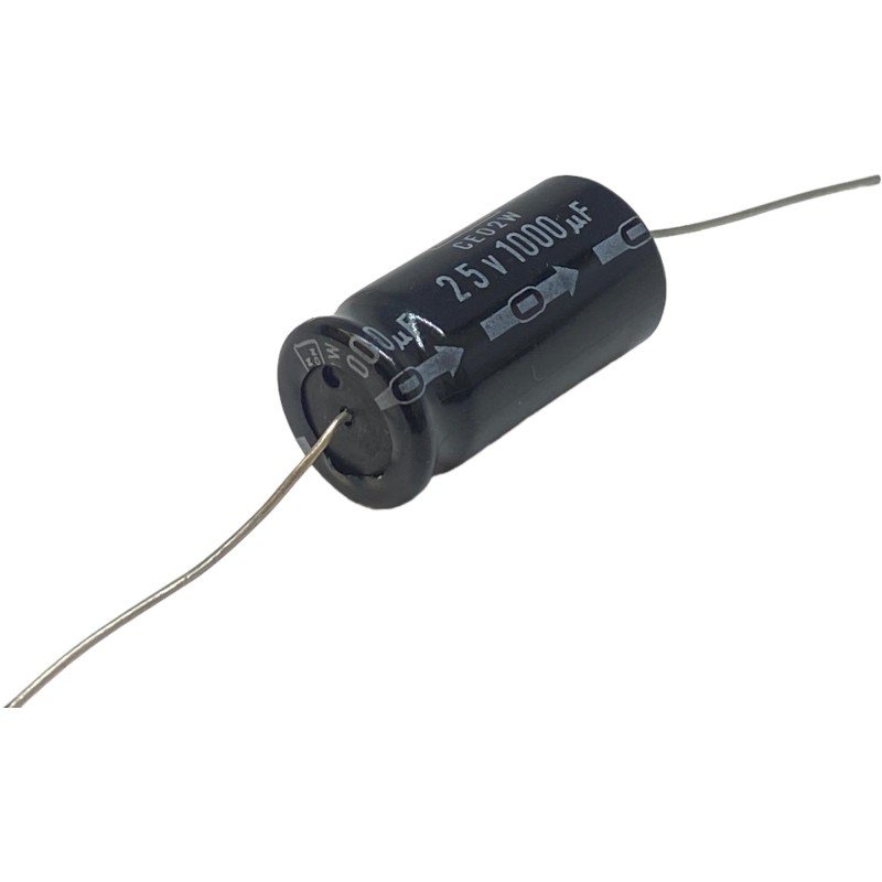 1000uF 25V Axial Electrolytic Capacitor Nippon 32x16mm