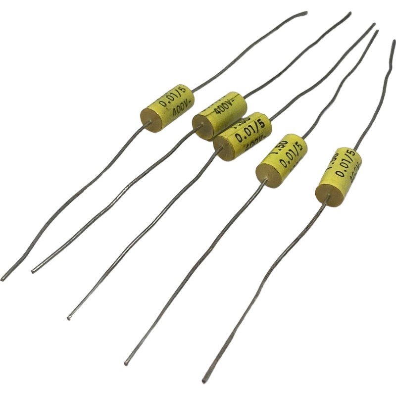 0.01uF 10nF 400V 5% Axial Film Capacitor 1.50 Arcotronics Qty:5