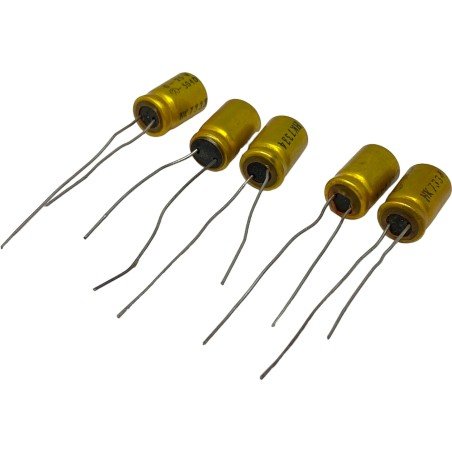 22uF 25V Radial Electrolytic Capacitor 504D 12.75x8mm Qty:5