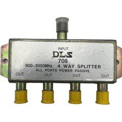 DLS708 4-Port Splitter (All Port Power Passing) 900-2050MHZ