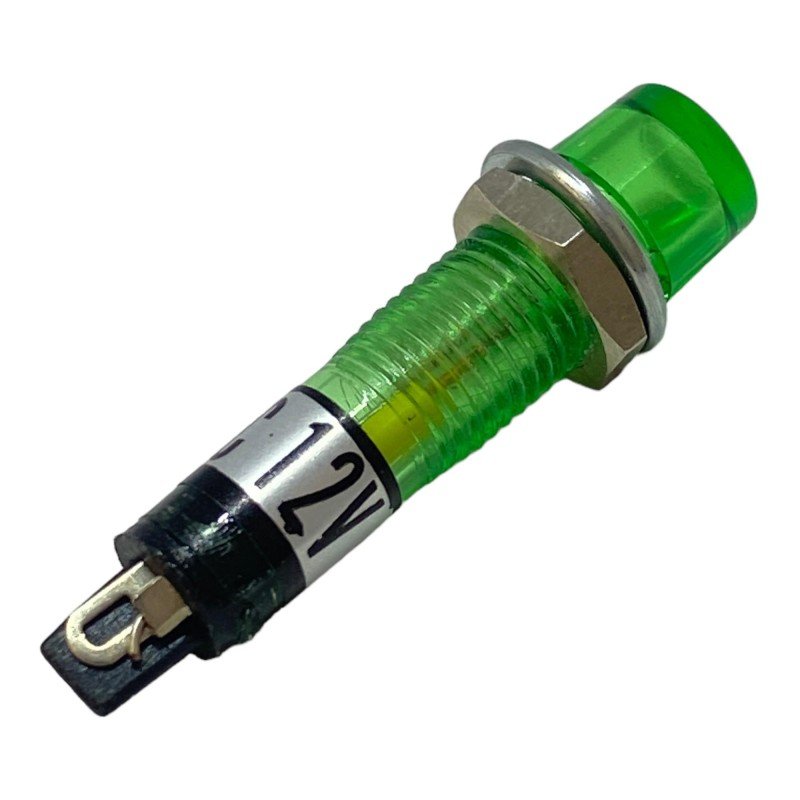 Green Indicator Light Bulb Lamp Screw Type 12Vdc 33.5x6.7mm