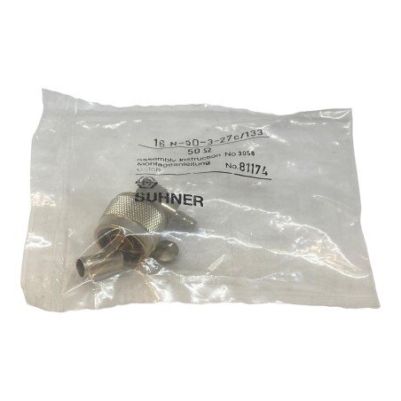 16N-50-3-27C/133 Huber Suhner N Type (m) Right Angle Coaxial Connector For RG58 Cable 11GHz/50Ohm