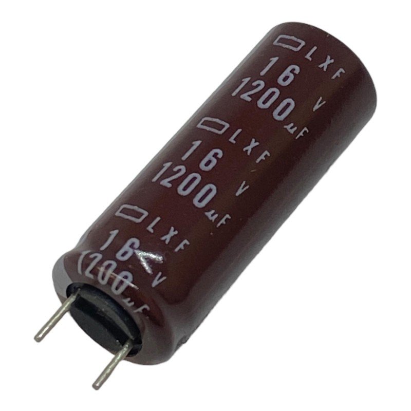 1200uF 16V Radial Electrolytic Capacitor LXF Nippon 27.5x10mm