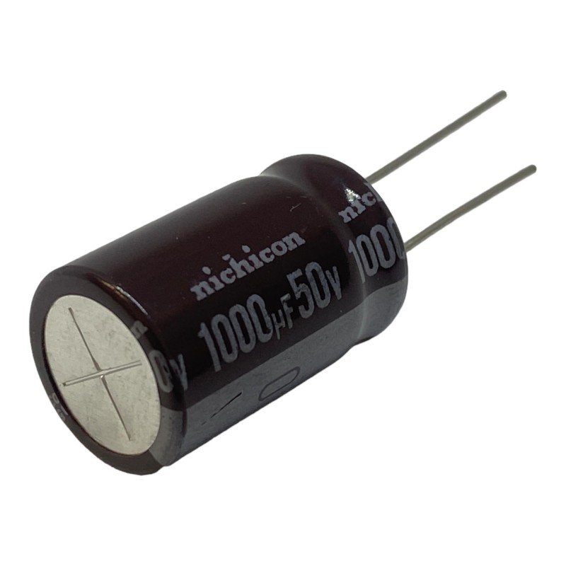 1000uF 50V Radial Electrolytic Capacitor Nichicon PW(M) 105c 26x16mm