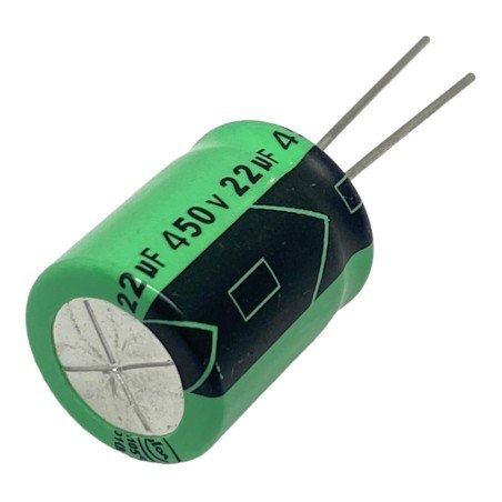 22uF 450V Radial Electrolytic Capacitor Lelon 105C 21x16mm