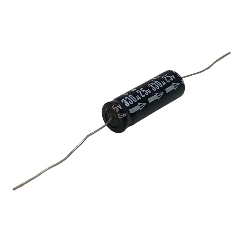 330uF 25V Axial Electrolytic Capacitor CIA Elko 31x10mm