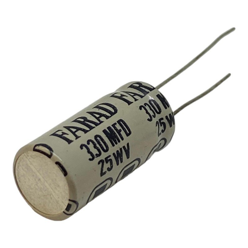 330uF 25V Radial Electrolytic Capacitor Farad 21x10mm