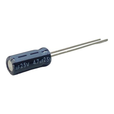 4.7uF 25V Radial Electrolytic Capacitor Jamicon 12x5mm