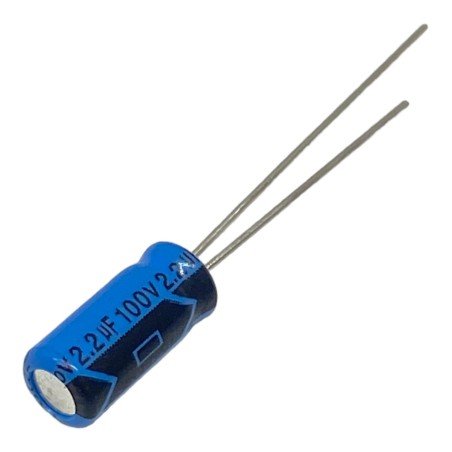 2.2uF 100V Radial Electrolytic Capacitor Lelon 12x5mm