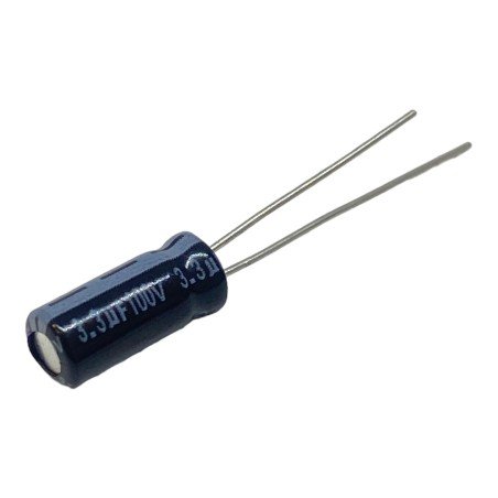 3.3uF 100V Radial Electrolytic Capacitor Jamicon 12x6mm