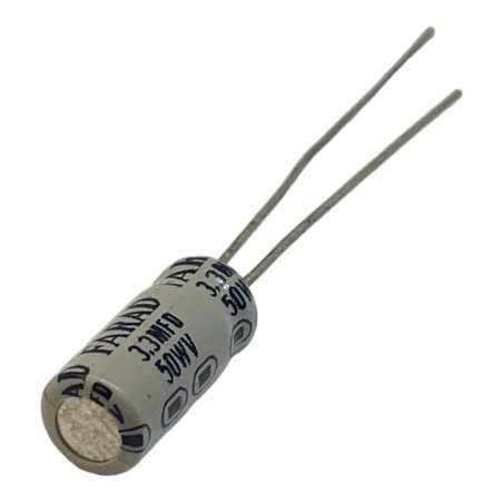 3.3uF 50V Radial Electrolytic Capacitor Farad 11x5mm