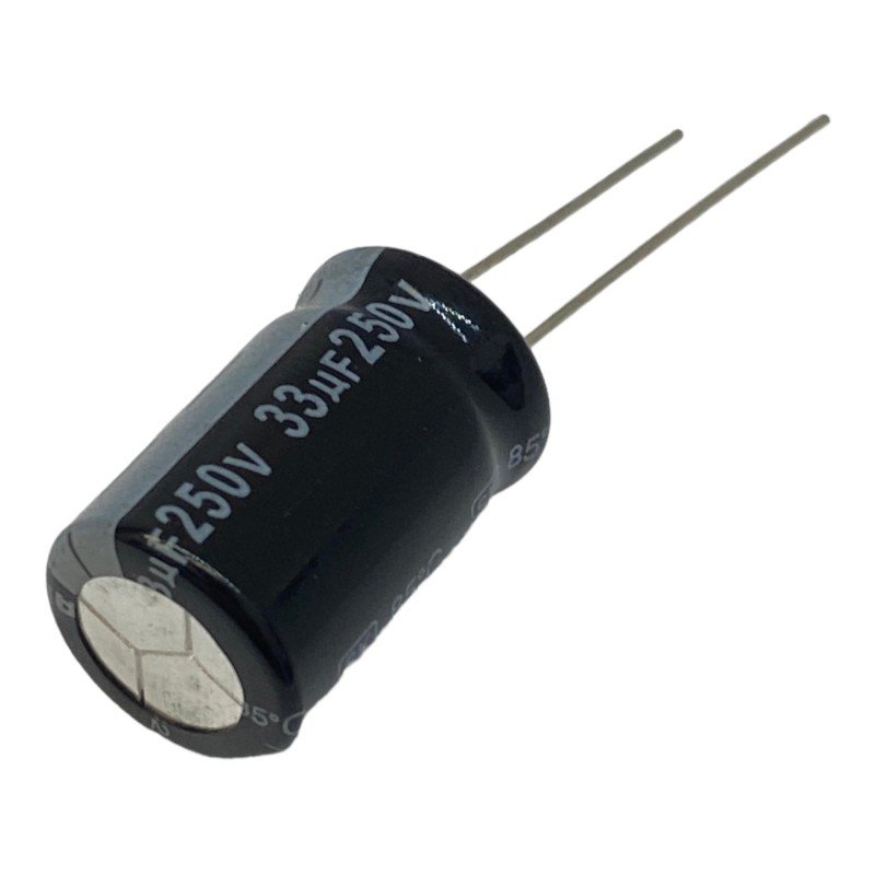 33uF 250V Radial Electrolytic Capacitor Jamicon 25x13mm