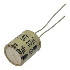 33uF 50V Radial Electrolytic Capacitor Hicon 12.5x10mm