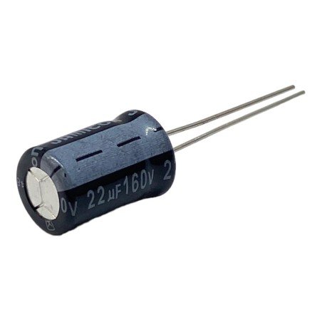 22uF 160V Radial Electrolytic Capacitor Jamicon 16x10mm