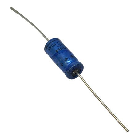 470uF 16V Axial Electrolytic Capacitor Philips 18x8mm