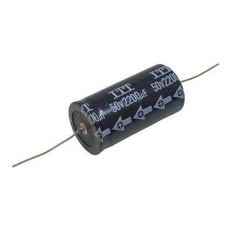 2200uF 50V Axial Electrolytic Capacitor ITT 50x25mm