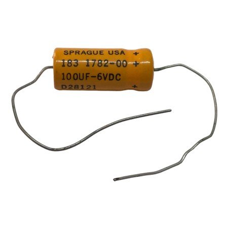 100uF 6V Axial Electrolytic Capacitor 1782-00 Sprague 30x13mm